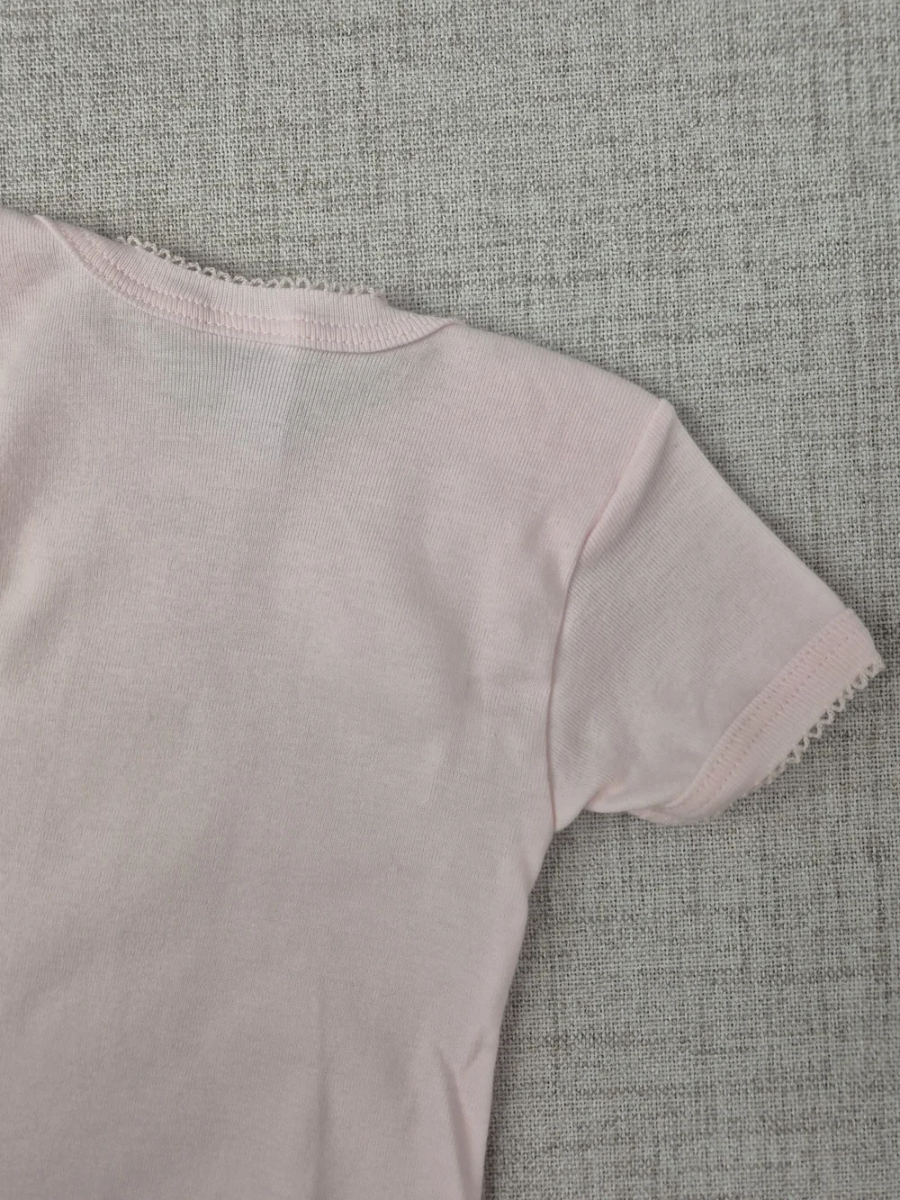 Petit Bateau Baby Girl 2 Pack Short Sleeve Picot Trim Bodysuits 12M
